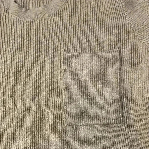 FIGS Loungewear Long Sleeve Ribbed Knit Pullover Sweater Latte Beige Size Medium - Picture 4 of 12